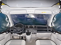 ISOLITE Inside cabin windows, 3 pieces, all VW T6 without sensors in the inner-rear mirror.