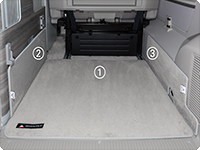 Velour carpets for boot VW T6/T5 California Ocean/Coast/Comfortline.