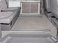 Veloursteppich für Fahrgastraum VW T6.1 California Ocean/Coast, 2 Bodenschienen, Design „Palladium"