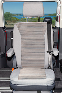 Second Skin para 1 asiento giratorio en la segunda fila de asientos VW T6.1 diseño: "Mixed Dots/Palladium"