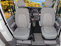 Second Skin para 2 asientos de la cabina de los VW Grand California en el diseño "Valley/Palladium"