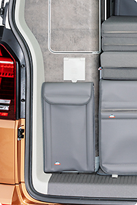 UTILITY for the rear wardrobe "Shower bag", VW T6.1 California Ocean, Coast, Comfortline, design „Leather Palladium“