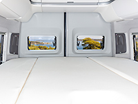 4TOP cover-set for the storage compartments within the D-pillars of VW Grand California 680, design "Leather Palladium"