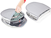 PAN-SAFE, cushioned safe-keeping bag for the pan and its lid.