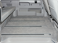 Velours carpet for passenger compartment, VW T6/T5 California Beach with 3-seater bench (as from 2011) and all Multivan (Startline as from 2011) with 1 sliding door.