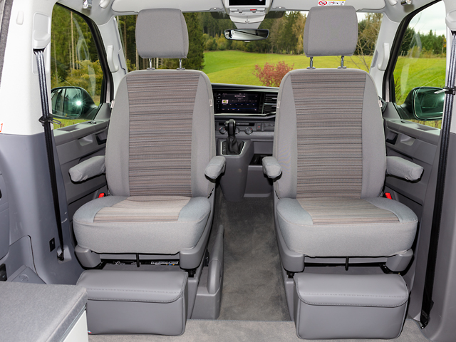 Housses de sièges avant DRIVEDRESSY spécial VW T6 & T6.1 California -  Accessoire intérieur pour van aménagé - H2R Equipements