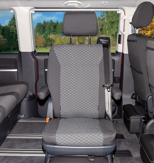 Housses de sièges avant DRIVEDRESSY spécial VW T6 & T6.1 California -  Accessoire intérieur pour van aménagé - H2R Equipements