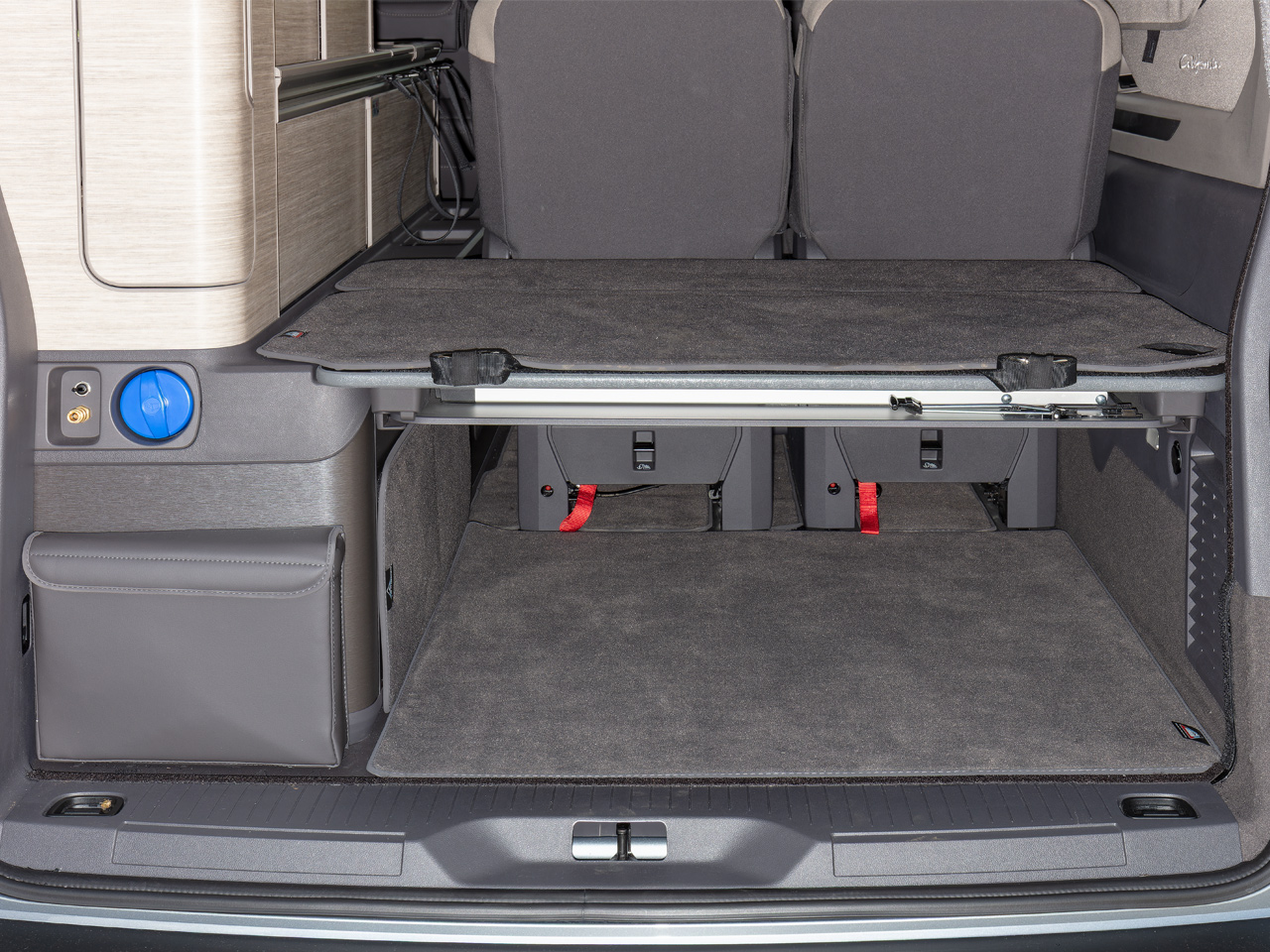 Tapis Coffre Velours Non Tissé – Pour VW T7 Multivan Court – 5 Pièces, Noir – Antidérapant, Facile à Nettoyer - 8