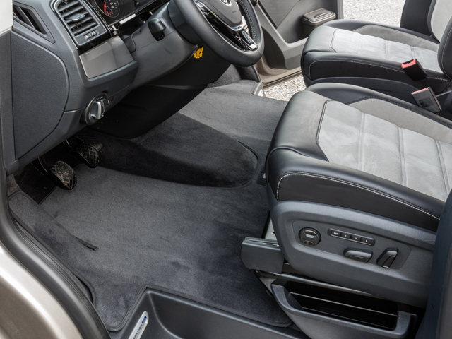 Tapis caoutchouc VW T5/T6 CARBEST - tapis protection sol avant de van &  fourgon aménagé - H2R Equipements