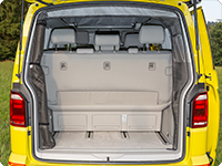 FLYOUT tailgate opening with arched door VW T6.1/T6/T5 Multivan as from 2010 and VW California Beach as from 2011