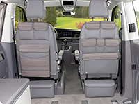 MULTIBOX CarryBag, diseño VW T6.1 "Cuero Palladium" en el VW T6.1 California Beach
