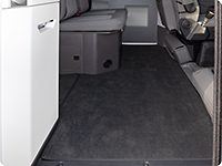 Velour carpets for the passenger compartment