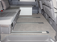 Velour carpet for passenger compartment VW T6.1 California Beach with 2-seater bench, design "Palladium"