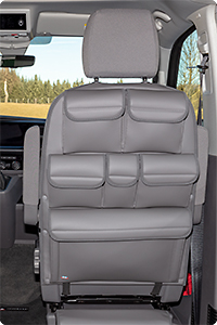 UTILITY para los asientos de la cabina VW T6.1/T6/T5 California Ocean/Coast/Comfortline/Trendline/Beach / Multivan, diseño VW T6.1 "Cuero Paladio"