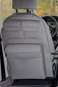 UTILITY con MULTIBOX Maxi para los asientos de la cabina VW Grand California (VW Crafter 2017 –>), diseño VW Grand California "Cuero Palladium"
