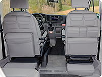 UTILITIES para los asientos de la cabina VW Grand California (VW Crafter 2017 –>), diseño VW Grand California "Cuero Palladium"