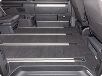 Velour carpet for passenger compartment VW T6.1 California Beach Tour/Camper with 1 sliding door, kitchenette and 3-seater bench, design "Titanium Black"