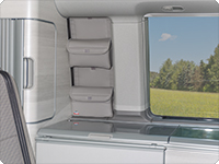 UTILITY VW T6/T5 California Ocean/Coast/Comfortline/Trendline para la ventana sobre la cocina. Diseño: "Cuero Gris Moonrock".