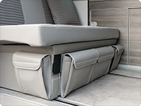UTILITIES für den Bettkasten VW T6/T5 California Ocean, Coast, Comfortline, Trendline, Design „Leder Moonrock"