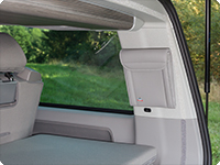 UTILITY para columna D, derecha VW T6/T5 California Ocean, Coast, Comfortline, Trendline, Beach. Diseño "Cuero Gris Moonrock"